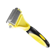 Расческа для собак и кошек Super Pet, 23+12 зубцов, желтая, пластик, 18х9х3 см