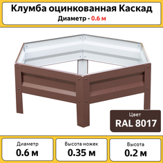 Клумба Каскад КЛ06К оцинкованная, коричневая, диаметр 0.6 м