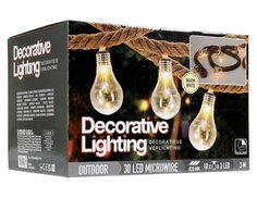 Светодиодная гирлянда 10 теплых белых LED-огней, длина 2.9+0.1 м, Koopman International