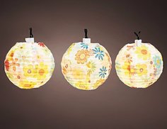 Садовая гирлянда - китайские фонарики, 10 тёплых белых LED-огней, 4.5+3 м, Kaemingk