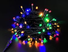 Светодиодная гирлянда Quality Light Cap 100 разноцветных LED, 10 м, черный ПВХ, Laitcom