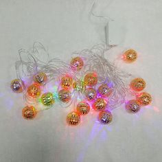Световая гирлянда новогодняя LED С маленькими золотыми шариками 6097 4 м разноцветный/RGB
