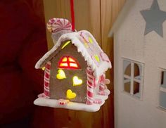 Ёлочное украшение светящееся ПРЯНИЧНЫЙ ДОМИК с RGB LED подсветкой, 9 см, Forest Market