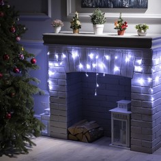 Гирлянда "Бахрома" 1.8 х 0.5 м , IP20, прозрачная нить, 48 LED, свечение белое No Brand