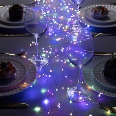 Световая гирлянда новогодняя Мишура роса 5198404 6 м разноцветный/RGB No Brand