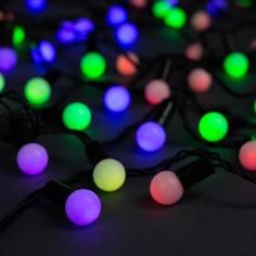 Световая гирлянда новогодняя Шарики 1.5 см 671568 20 м разноцветный/RGB No Brand