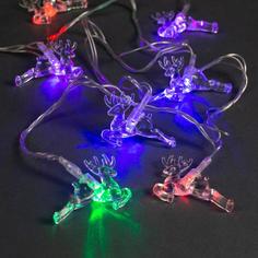 Световая гирлянда новогодняя Олени 541553 5 м разноцветный/RGB No Brand