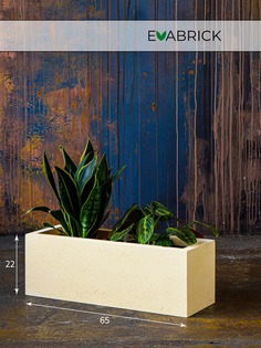 Кашпо Evabrick Rectangle 22 л бежевый искусственный камень 1 шт.