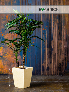 Кашпо Evabrick Pyramid 5 л бежевый искусственный камень 1 шт.