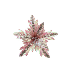 Новогоднее ёлочное украшение Magic Time Цветок Розовый на Клипсе арт.91268 1 шт