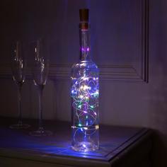 Гирлянда «Нить» 2 м роса с пробкой, IP20, 20 LED, свечение мульти, LR44х3, (2шт.) Luazon Lighting