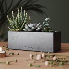 Кашпо MUSKO HOME MU-254-GL-10 1шт 0,8 л, бетон