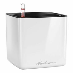 Кашпо для цветов Lechuza Cube Glossy 17 х 16 см белое