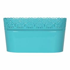 Горшок Serinova Lace 13 х 28 см бирюзовый