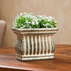 Кашпо Керамика ручной работы Скудетто, керамика, зеленое, 1 л, Иран