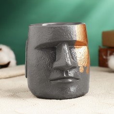 Кашпо Хорошие сувениры 10114124 10 см, серый, бронза