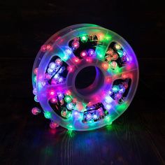 Гирлянда уличная Merry Christmas катушка 500L разноцветная т.п глянцевые шарики 50м