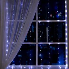 Гирлянда «Занавес» 1.6 ? 1.6 м роса, IP20, 160 LED, свечение белое, 8 режимов, 220 В Luazon Lighting