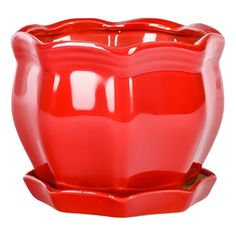 Кашпо Shine Pots 18 x 14 см красное