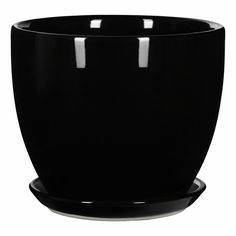 Кашпо для цветов Shine Pots 14 х 14 см черное Без бренда