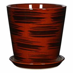 Кашпо для цветов Shine Pots 20 x 20 см коричневый глянец Без бренда