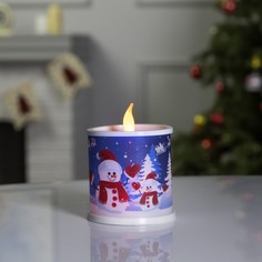 Световая фигура Luazon Lighting Свеча со снеговиками 7706008 разноцветный/RGB