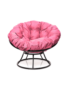 Кресло Папасан без ротанга чёрное, розовая подушка 23073420 No Brand