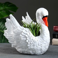 Цветочное кашпо Хорошие сувениры Лебедь 7640140 2 л белый