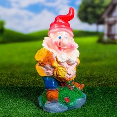 Садовая фигура "Гном с бревном" 37х23х19см Хорошие сувениры