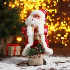 Новогодняя фигурка Зимнее волшебство Дед Мороз с подарками двигается 5036043 1 шт.