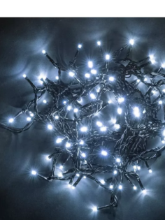 Гирлянды на дерево 60 м, 600 холодных белых LED ламп, черный ПВХ, IP44, BEAUTY LED Laitcom