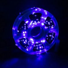 Гирлянда уличная Merry Christmas катушка 500L 50м синяя тёмный провод крупные диоды