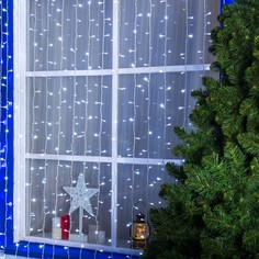 Гирлянда "Занавес" 2 х 3 м , IP44, УМС, белая нить, 760 LED, свечение белое, 220 В No Brand