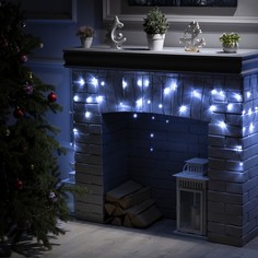 Гирлянда "Бахрома" 3 х 0.5 м , IP20, тёмная нить, 80 LED, свечение белое, 8 режимов, 220 В No Brand