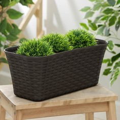 Ящик балконный Idea Ротанг, 40 см, цвет коричневый (М 3225)