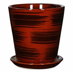 Кашпо для цветов Shine Pots 16 x 17 см коричневый глянец Без бренда