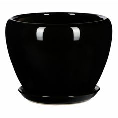 Кашпо для цветов Shine Pots 26 x 19 см черный глянец Без бренда