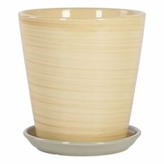 Кашпо для цветов Shine Pots 13 x 15 см бежевое Без бренда