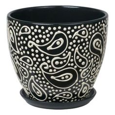 Горшок для цветов Студия-Декор Жемчуг № 4 18 см черно-белый Без бренда