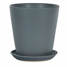 Кашпо для цветов Shine Pots 13 x 15 см серое матовое No Brand