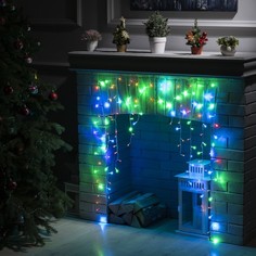 Гирлянда «Бахрома-арка» 1 ? 1 м, IP20, прозрачная нить, 126 LED, свечение мульти, 8 режимо No Brand