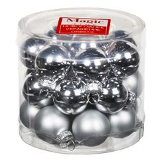 Набор елочных шаров Magic Time Серебряные шарики из стекла 2,5 см 24 шт