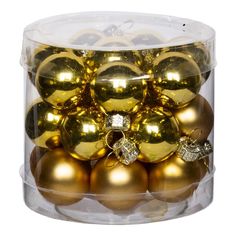 Набор елочных шаров Magic Time Золотые шарики из стекла 2,5 см 24 шт