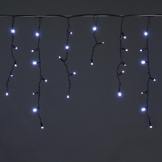 A-057A WT FLASH гирлянда светодиодная 5х0,6м 180LED в виде бахрома , провод черный,мороз Sneha