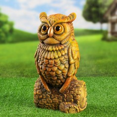 Садовая фигура "Совушка" серая, 18х18х35см Хорошие сувениры