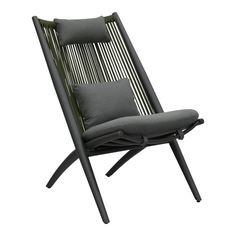 Кресло-шезлонг Bizzotto Aloha с подушками угольное