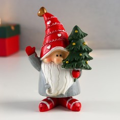 Новогодний сувенир Дед Мороз с елочкой 7511633 11,5х6,5х5 см No Brand