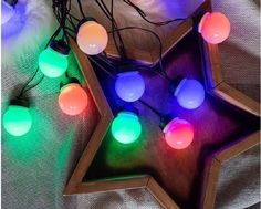 Ретро гирлянда, 40 LED-огней, 19.5+3 м, черный провод, уличная, Kaemingk