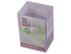 Светодиодная гирлянда, 30 зеленых LED ламп, 3+0,3 м, батарейки, Koopman International