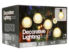 Светодиодная гирлянда 10 тёплых белых LED-огней, длина 2.7+2 м, Koopman International